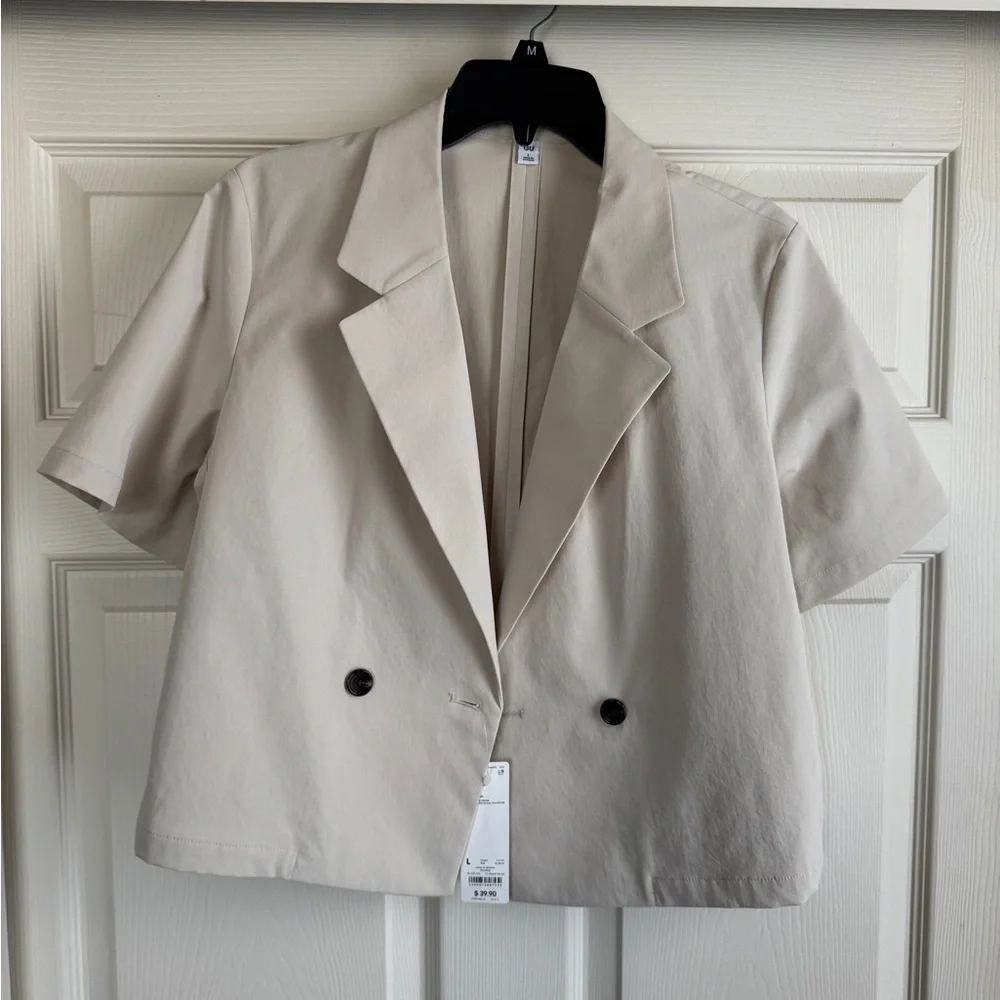 NWT GU Cream Short Sleeve Blazer - Picture 4 of 7